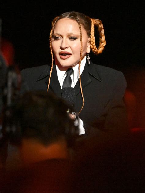 Feb 5, 2023 · Madonna appears onstage at the 65th Annual Grammy Awards held at Crypto.com Arena on Feb. 5, 2023 in Los Angeles. Christopher Polk for Variety Madonna styled her in two braided ponytails that were ... 